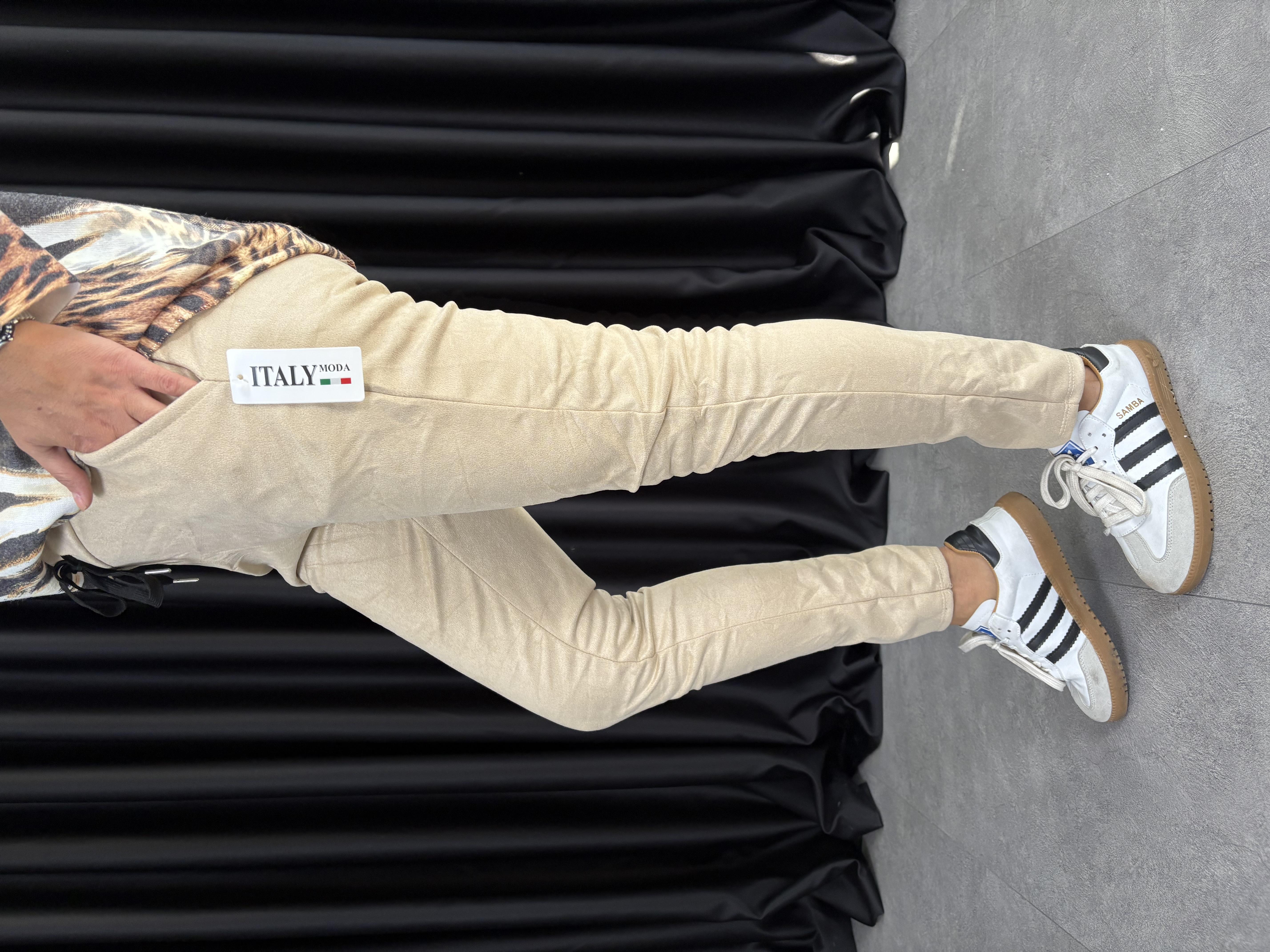 Nubuk İtalyan Bej Pantolon