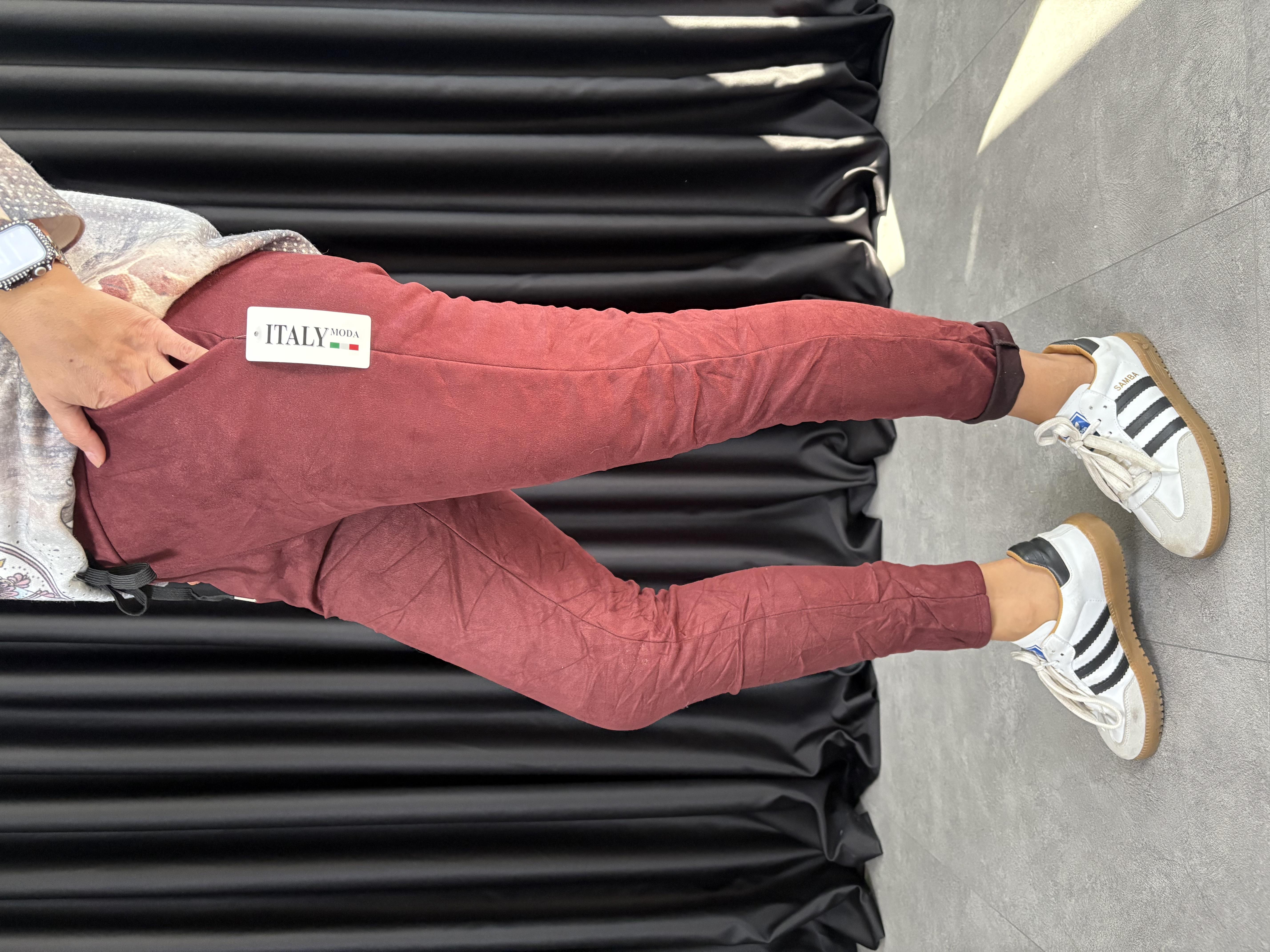 Nubuk İtalyan Bordo Pantolon