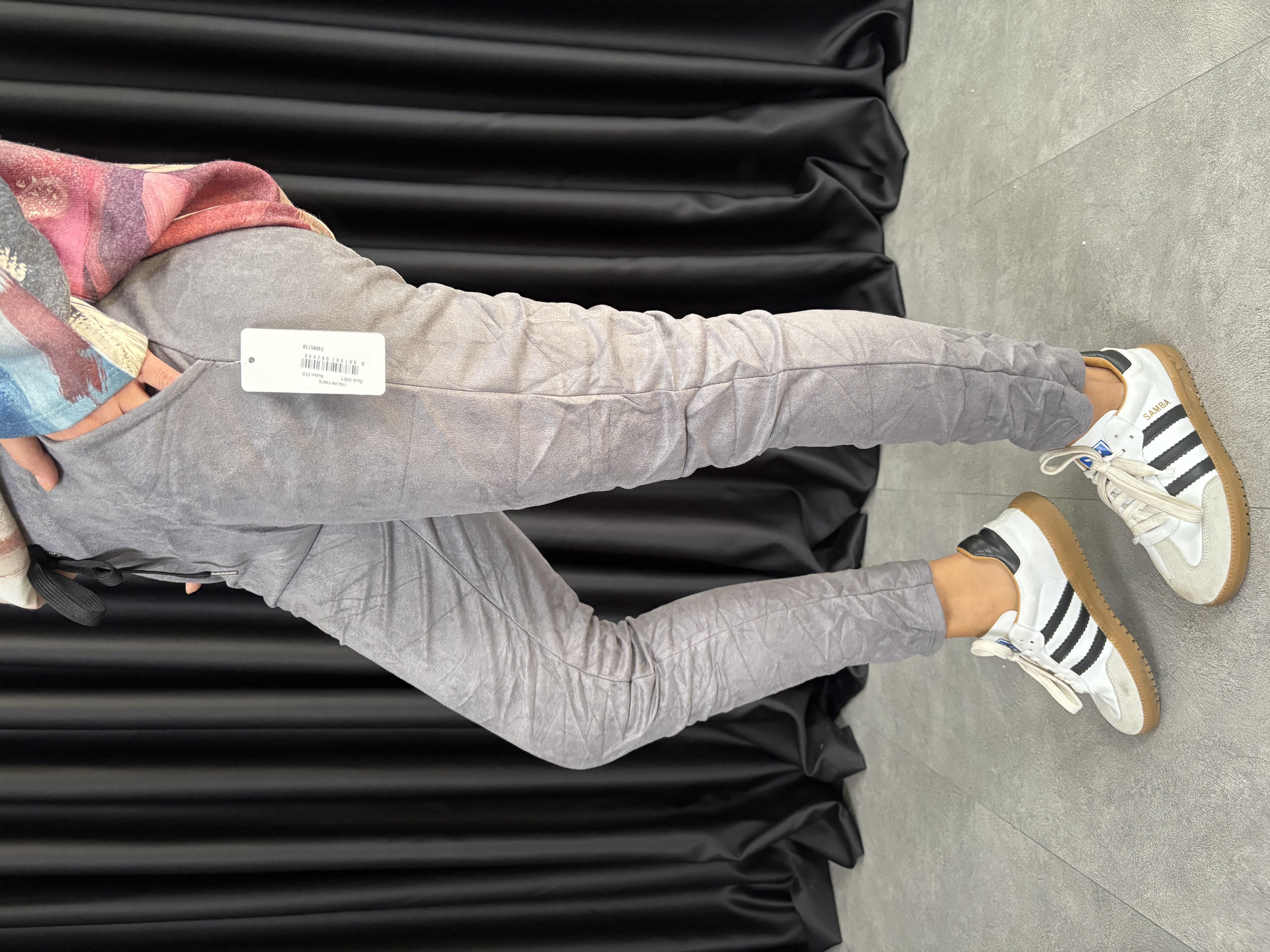 Nubuk İtalyan Gri Pantolon