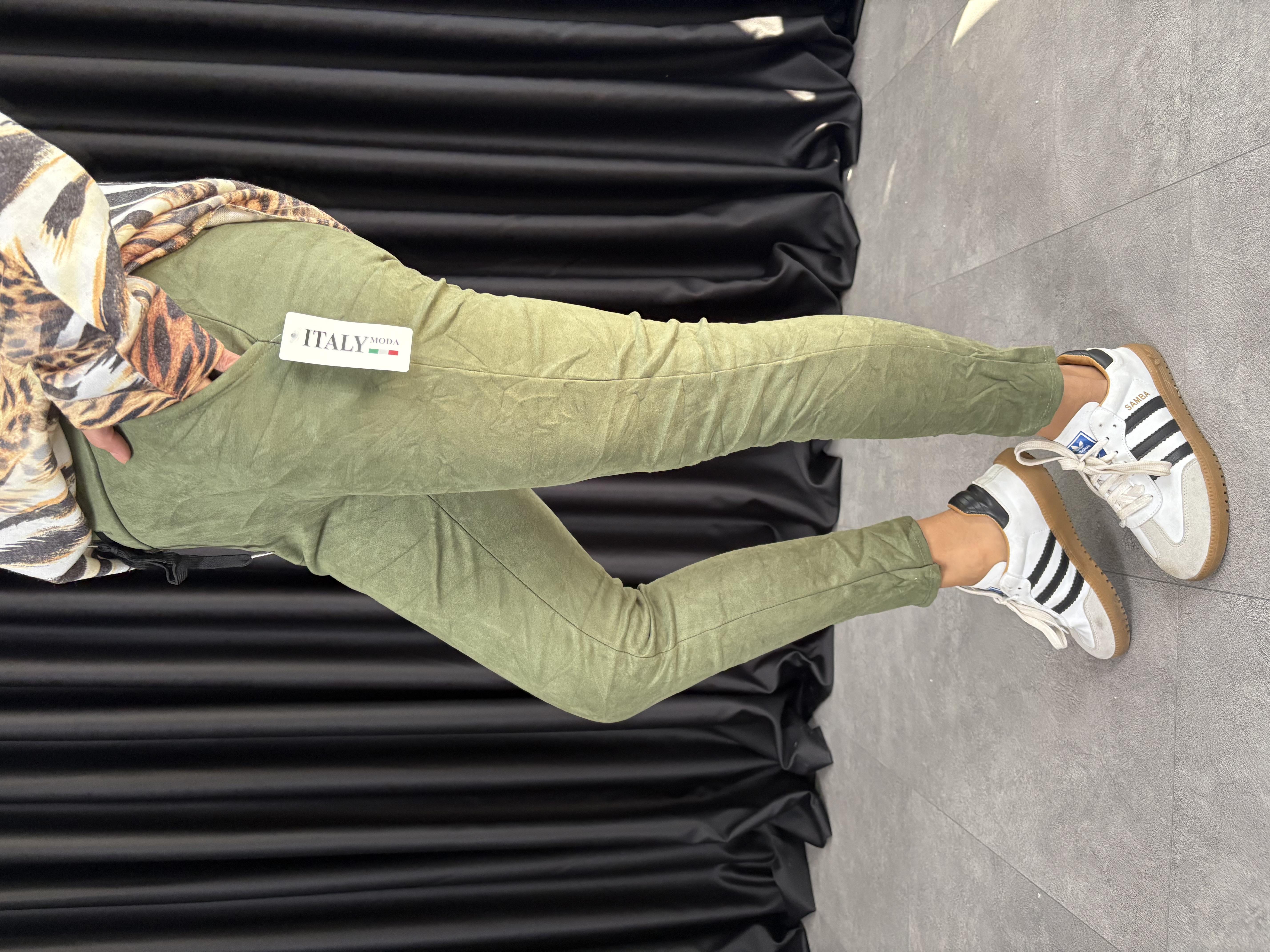 Nubuk İtalyan Haki Pantolon