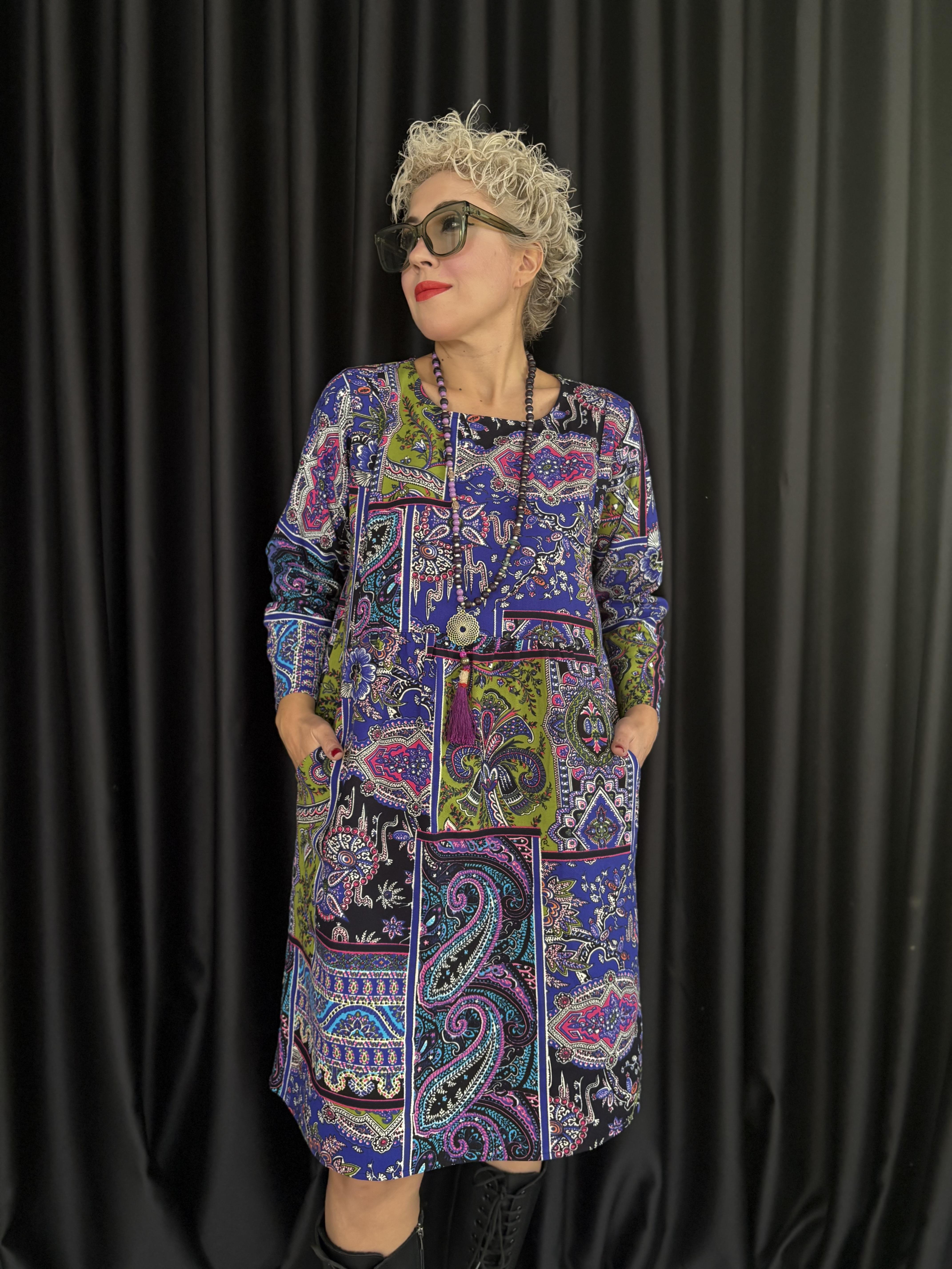 Patchwork Desen Pazen Elbise 1