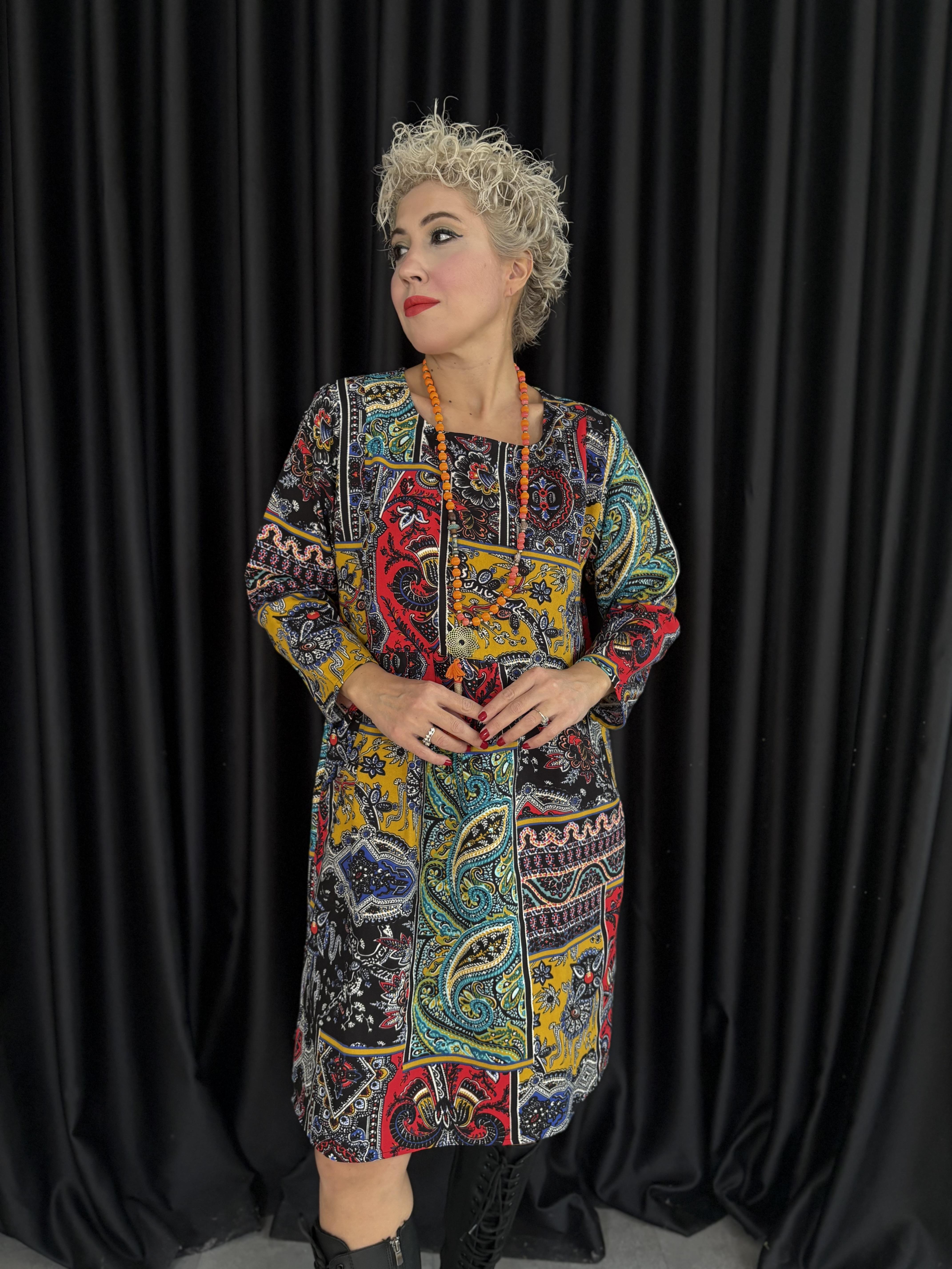 Patchwork Desen Pazen Elbise 2