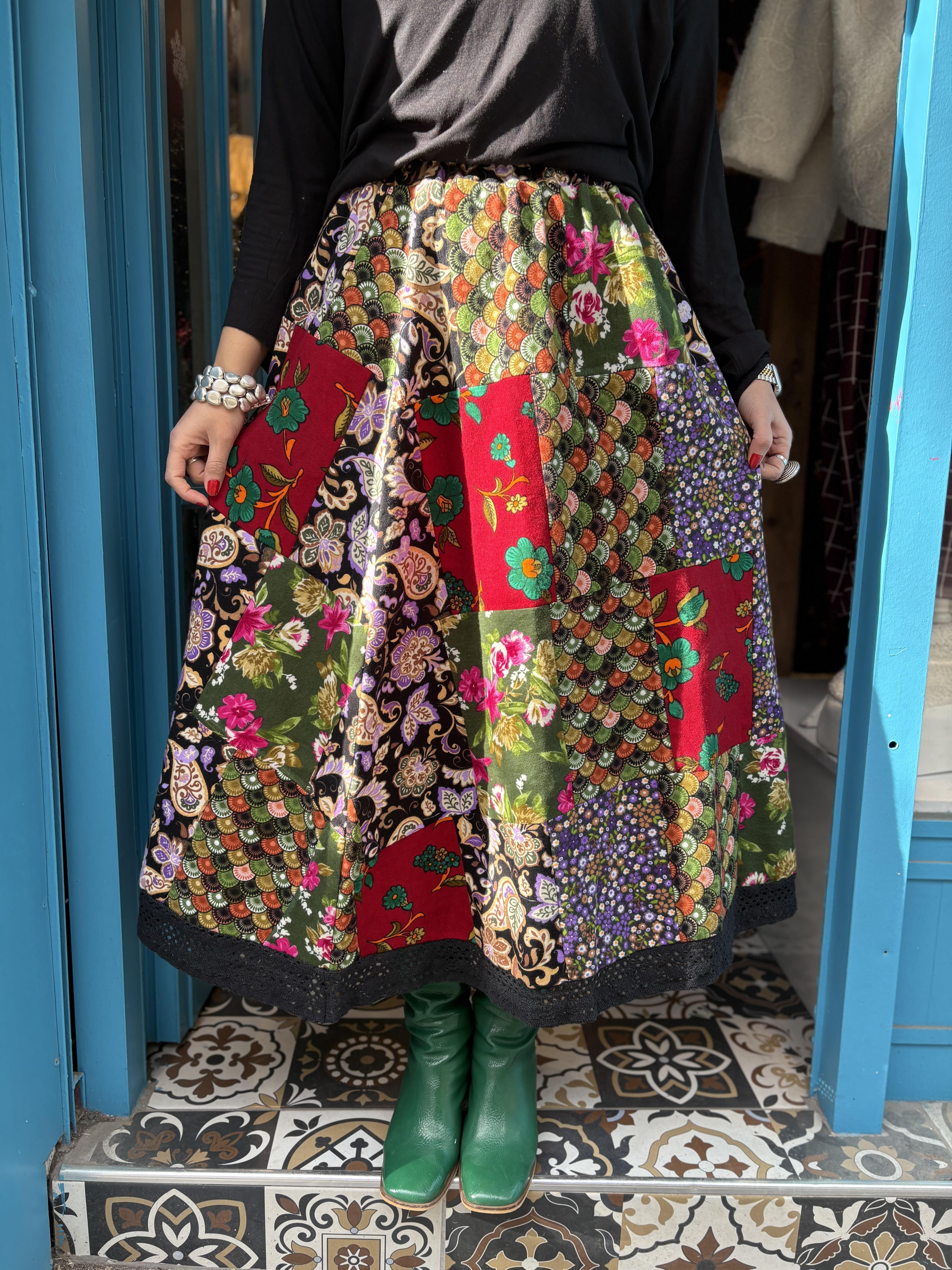 Patchwork Uzun Pazen Etek