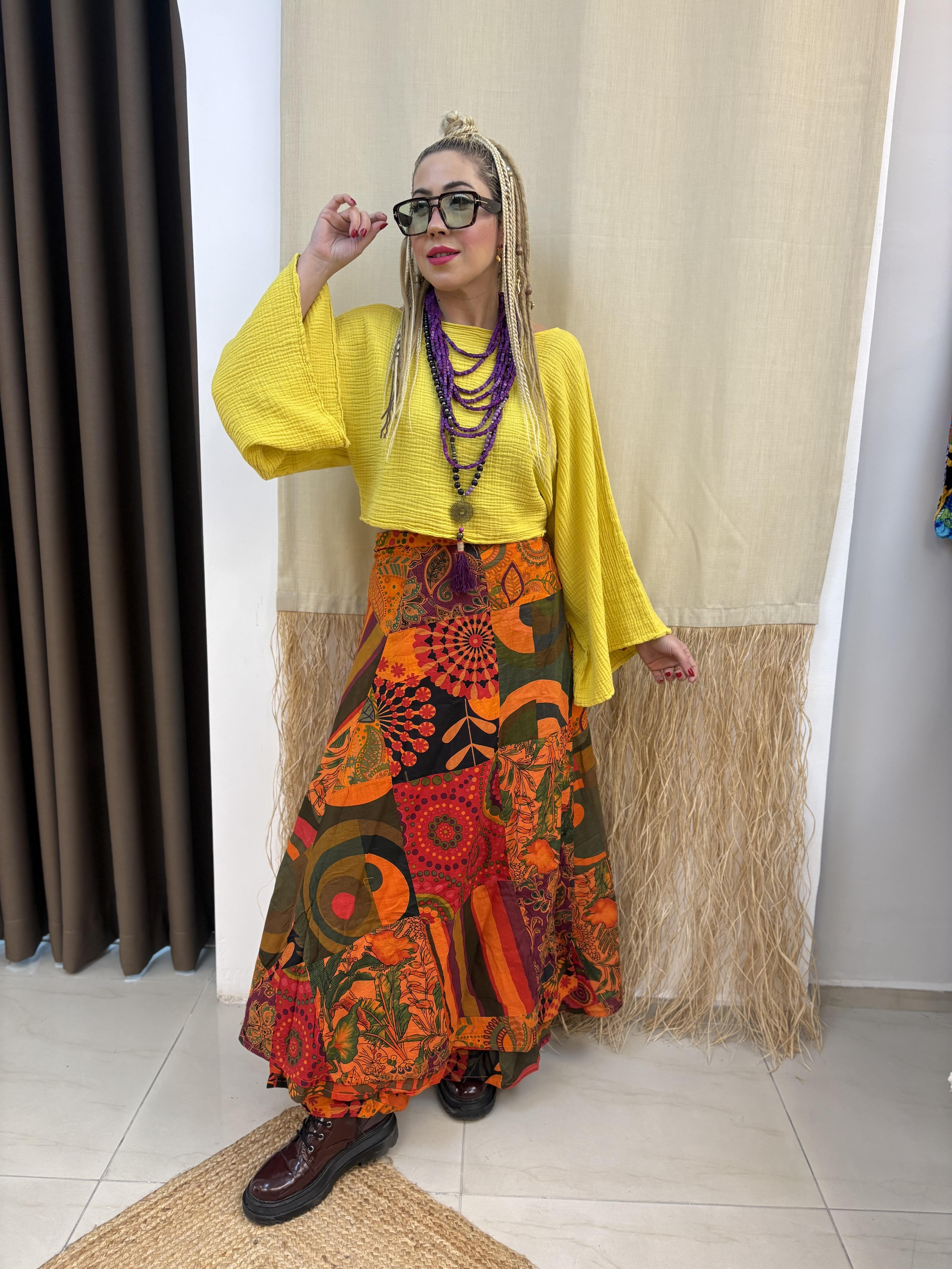 Turuncu Nepal Dolama Etek