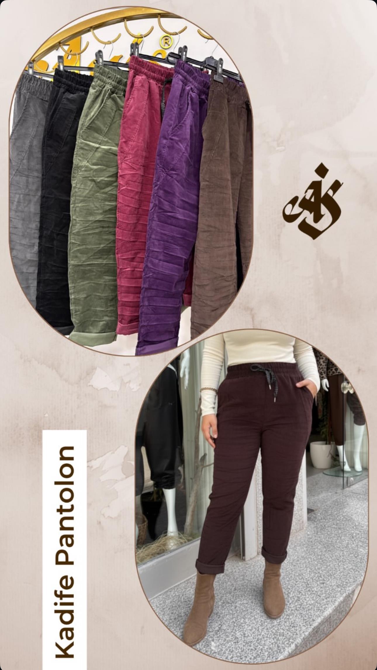 Yerli Üretim Mor Kadife Pantolon