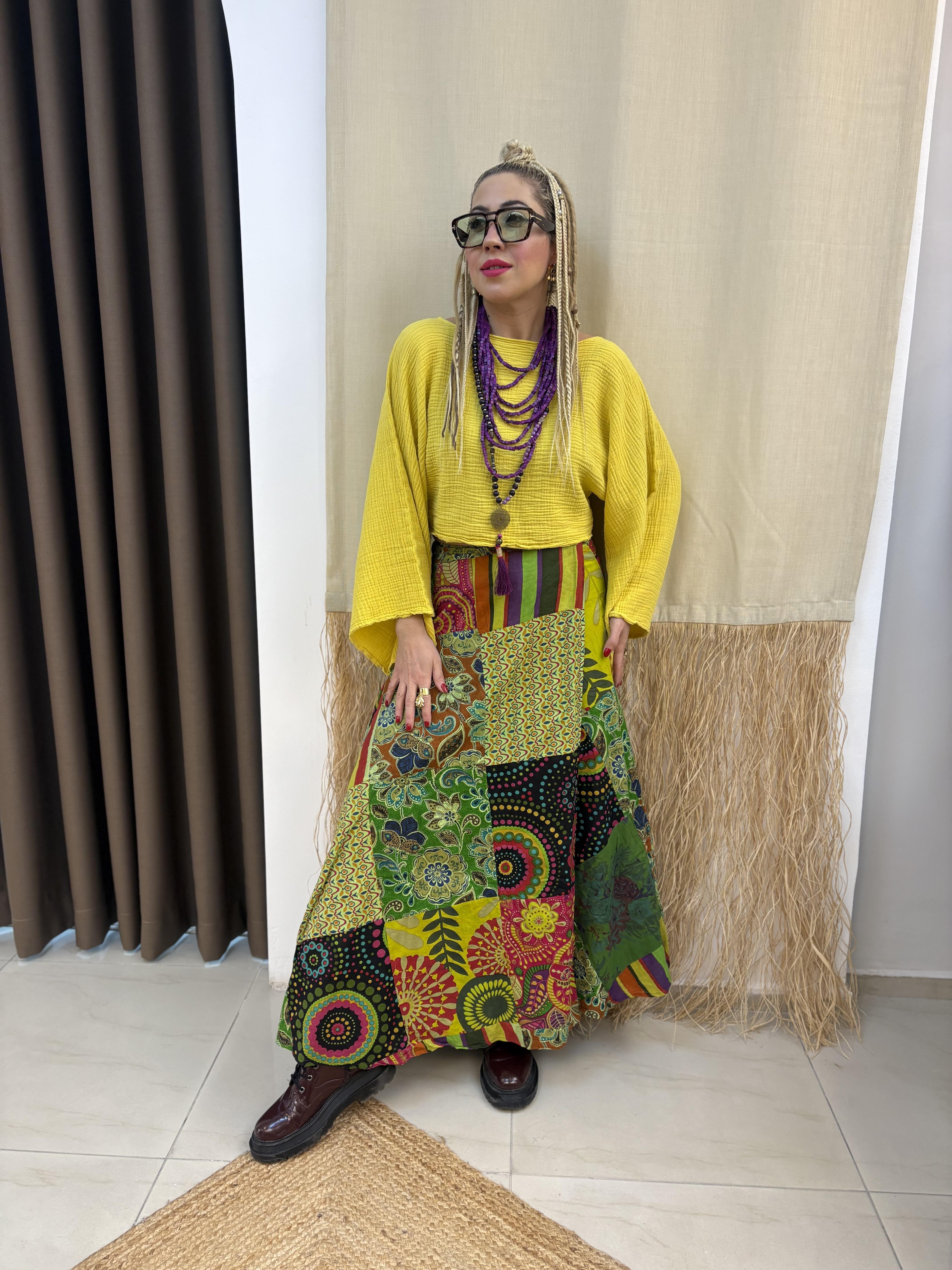 Yeşil Hint Dolama Etek