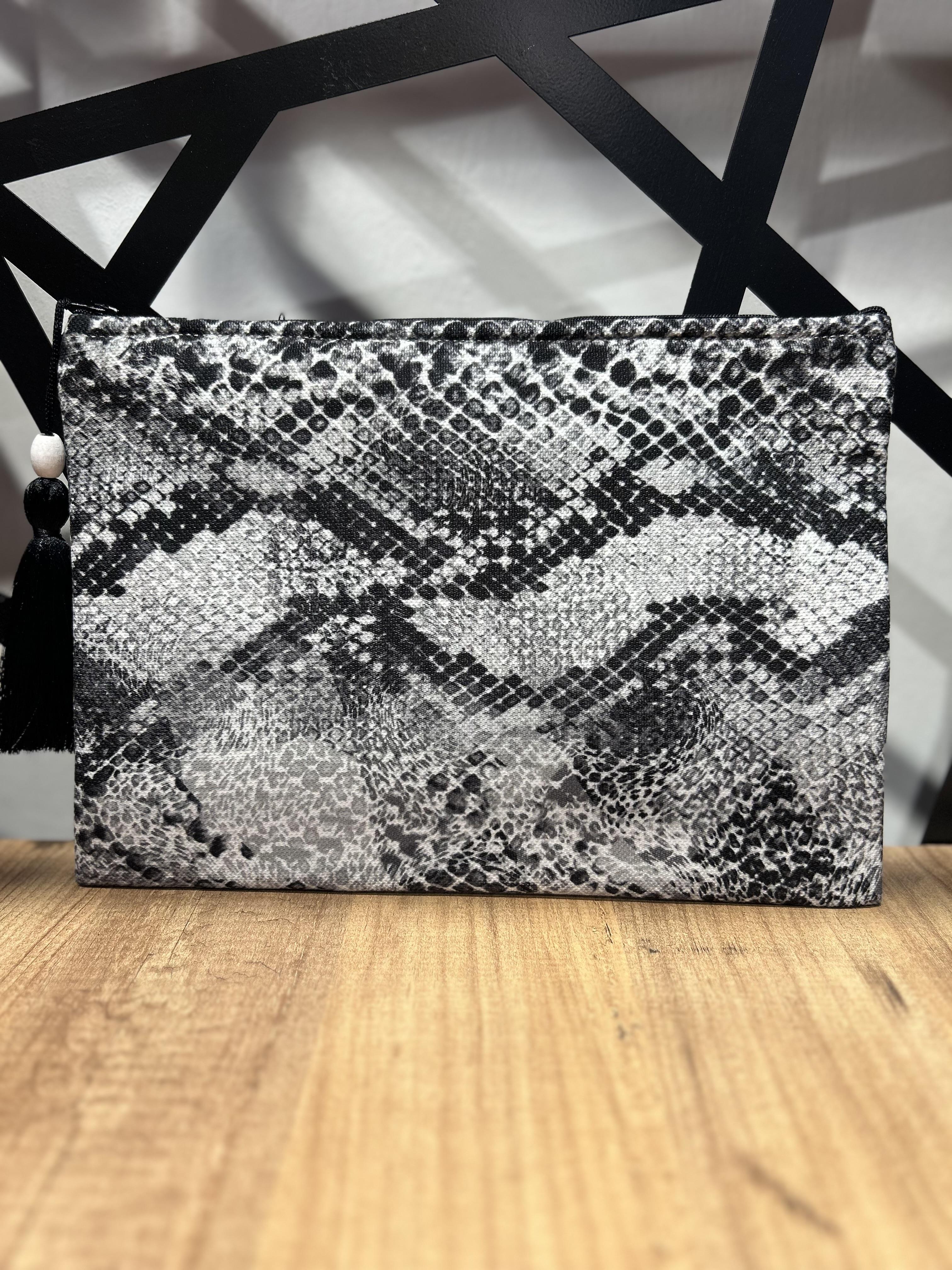 Zebra Desen Clutch Çanta