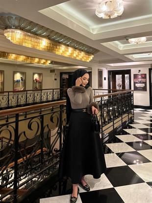 Çan Kesim Puf Mila Etek Beyaz