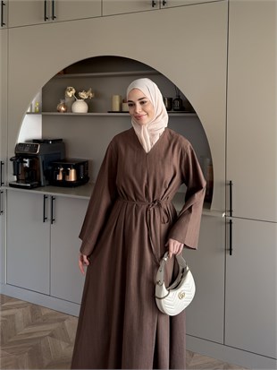 Rima Keten Elbise Beyaz (4527)