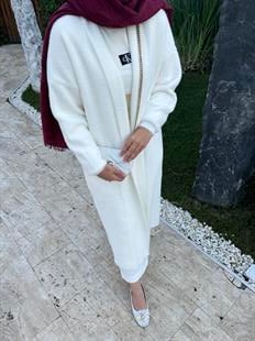Abby Angora Hırka Ekru
