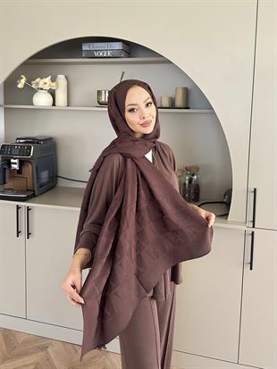 Acı Kahve VA Dama Desen Naia Şal