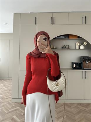 Ada Triko Kazak Kırmızı