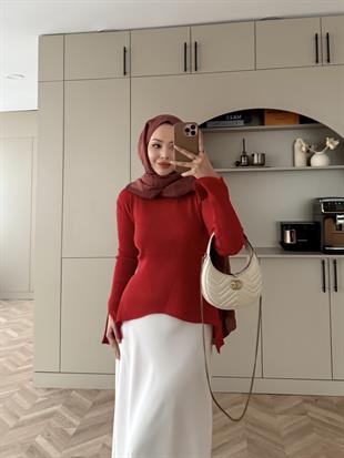 Ada Triko Kazak Kırmızı