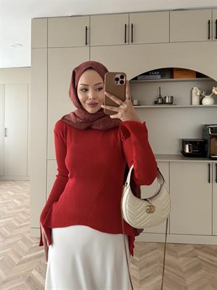 Ada Triko Kazak Kırmızı