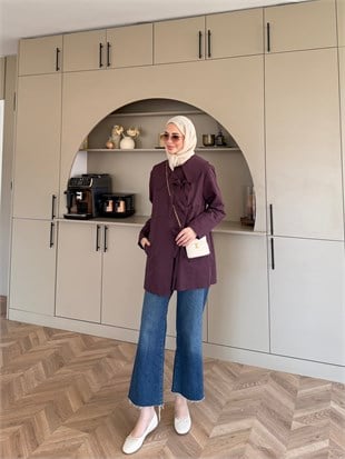 Adel Bebe Yaka Trenç Mürdüm (0060)