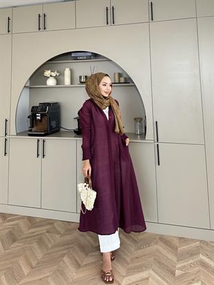 Adel Uzun Gömlek Mürdüm