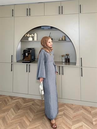 Afra İplik Elbise Gri