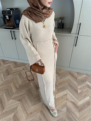 Afra İplik Elbise Bej