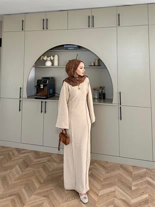 Afra İplik Elbise Bej