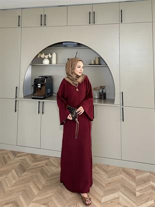 Afra İplik Elbise Bordo