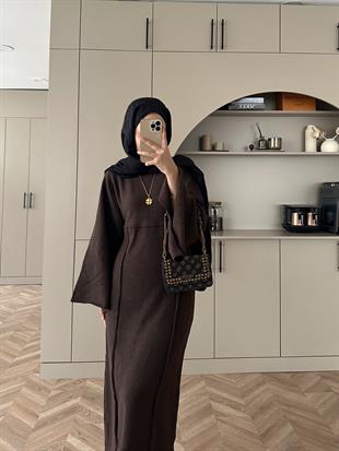 Afra İplik Elbise Kahverengi