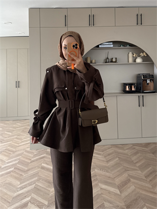 Afsan Cupra Pantolonlu Takım Acı Kahve (2063)