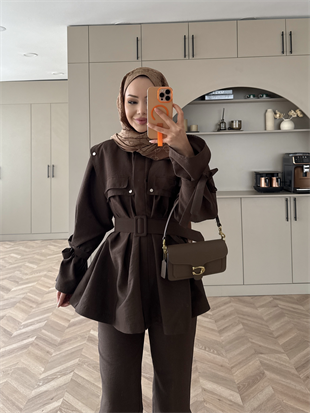 Afsan Cupra Pantolonlu Takım Acı Kahve (2063)