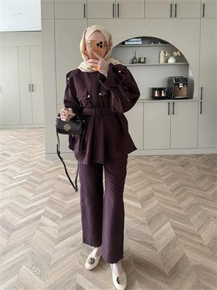 Afsan Cupra Pantolonlu Takım Mürdüm (2063)