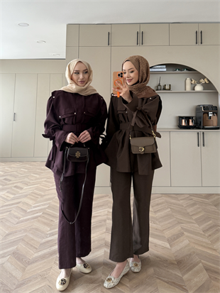 Afsan Cupra Pantolonlu Takım Mürdüm (2063)