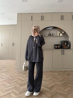 Aida Taşlı Üç İplik Takım Antrasit