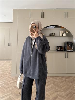 Aida Taşlı Üç İplik Takım Antrasit