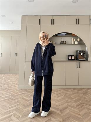 Aida Taşlı Üç İplik Takım Lacivert