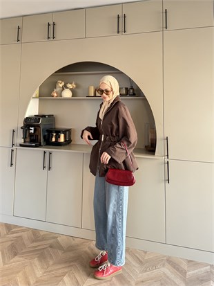 Alara Fermuarlı Trenç Kahve (4561)