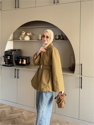 Alara Fermuarlı Trenç Yağ Yeşili (4561)