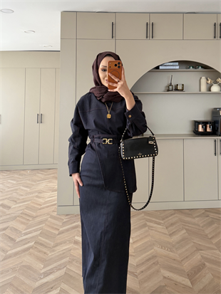 Albert Kemer Detaylı Kot Elbise Mavi (6052)