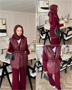 Alex Şişme Yelek Bordo