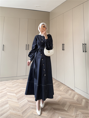 Alexis Yandan Bağlamalı Kot Elbise Lacivert (1891)