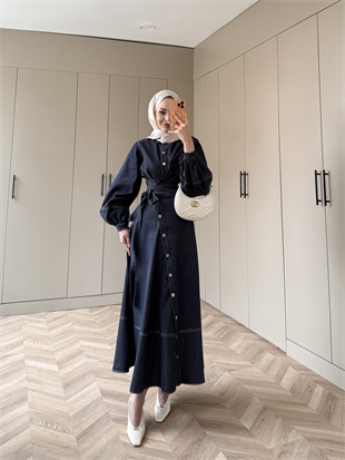 Alexis Yandan Bağlamalı Kot Elbise Lacivert (1891)