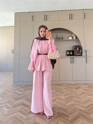 Allow Düğmeli Pantolonlu Takım Pembe (3079)