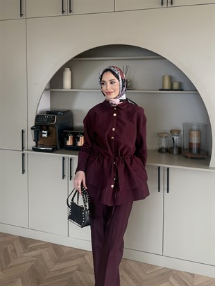 Alvora Beli Büzgülü Cupra Takım Mürdüm (2310)
