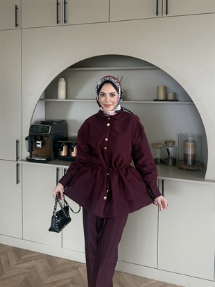 Alvora Beli Büzgülü Cupra Takım Mürdüm (2310)