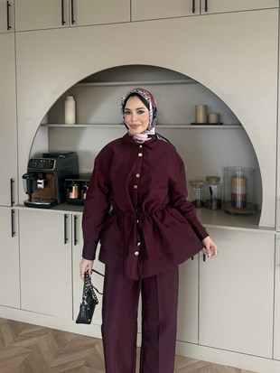 Alvora Beli Büzgülü Cupra Takım Mürdüm (2310)
