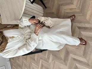 Alya Müslin Elbise Bej