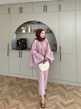 Amaris Pantolonlu Takım Gül Kurusu