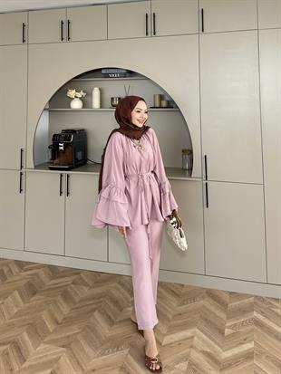 Amaris Pantolonlu Takım Gül Kurusu