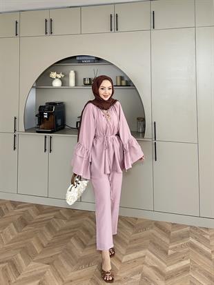 Amaris Pantolonlu Takım Gül Kurusu