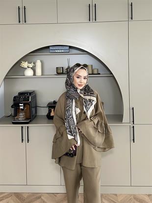 Amaris Pantolonlu Takım Kahve