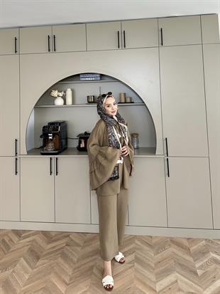 Amaris Pantolonlu Takım Kahve