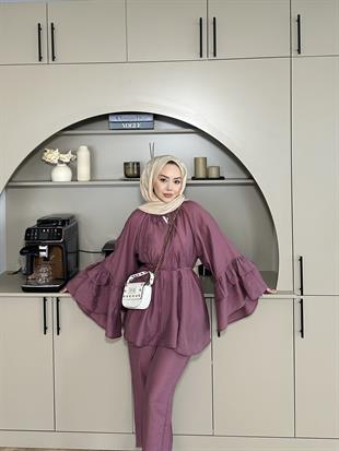 Amaris Pantolonlu Takım Mürdüm