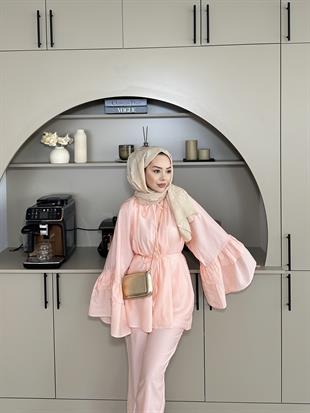 Amaris Pantolonlu Takım Toz Pembe